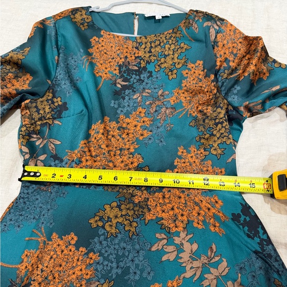 Baltic Born Teal Maxi Dress with Rust Floral Print - Picture 2 of 8